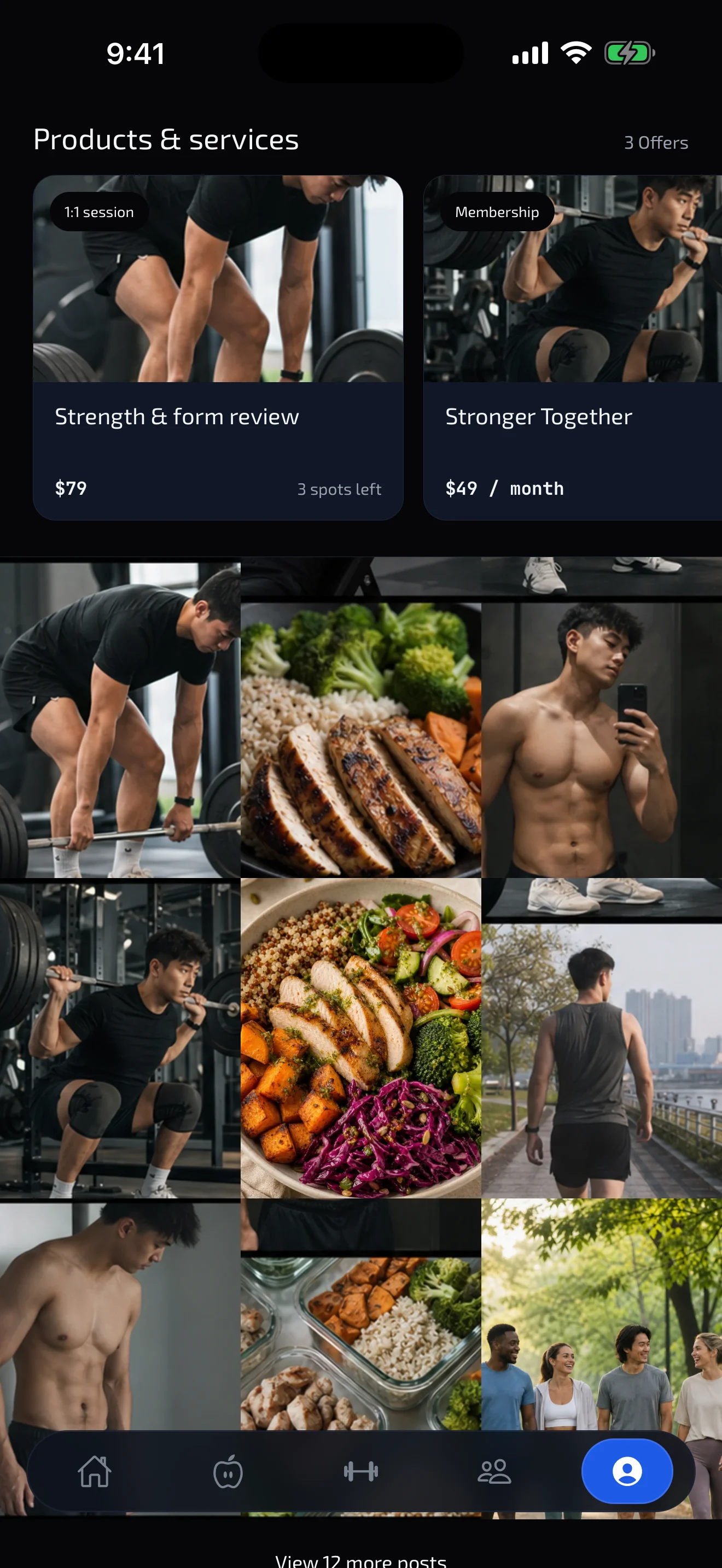 Bion coach profile showing visual offers and a complete nine-image coaching gallery